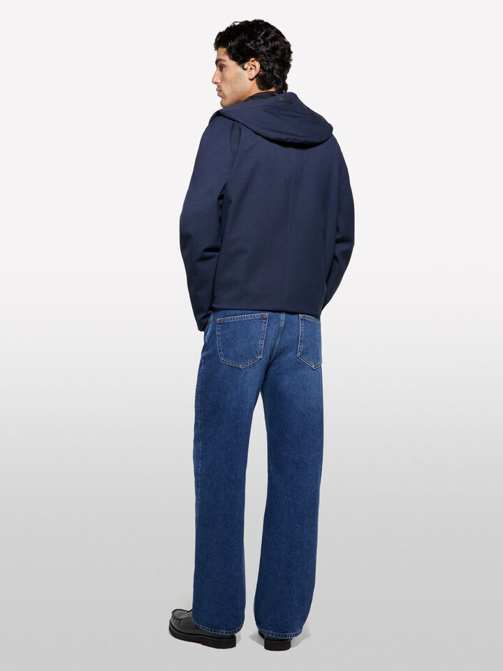 Hooded windbreaker jacket - men's jackets and coats - Dark Blue | Sisley image number 3